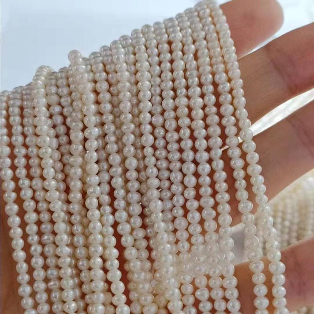 3-4mm Small Pearl for Jewelry Making Wholesale Freshwater Seed Pearl Strand