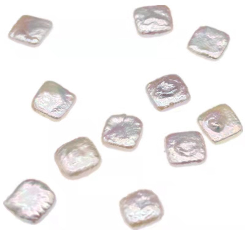 Undrilled square shape loose pearls freshwater pearl wholesale for making  jewelry