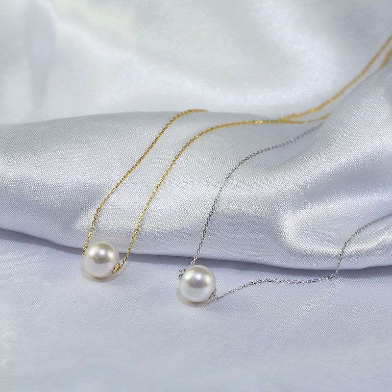 10-11mm round AA white Natural Pearl Design Silver Pendant Necklace freshwater pearl pendant wholesale