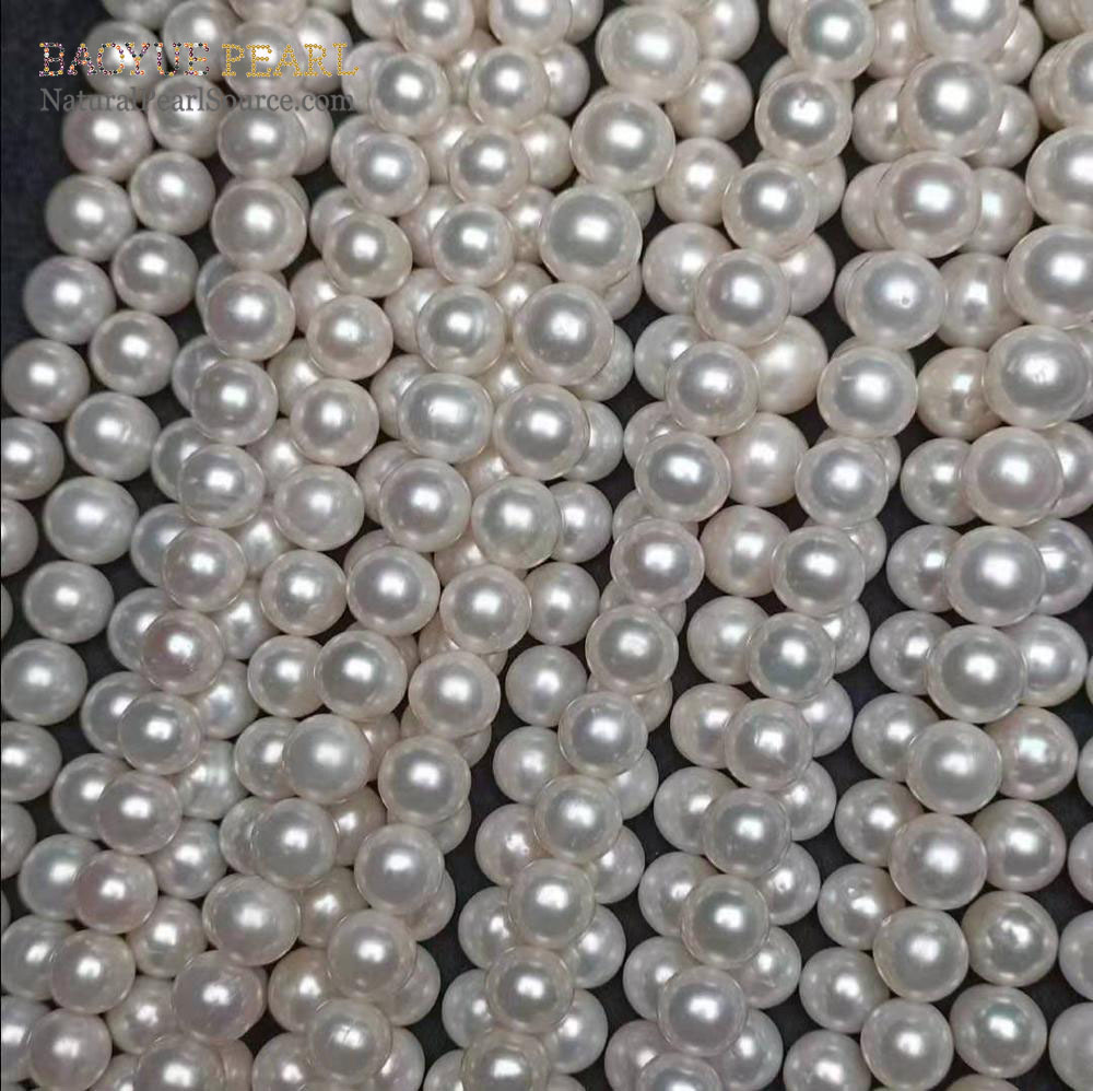 11-13mm White Pearl Strands wholesale Freshwater Round Pearl Strand  from China