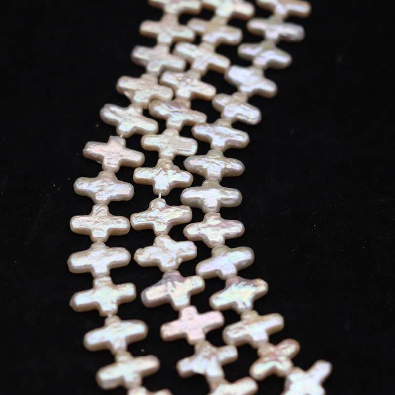 9*14mm Wholesale Baroque Cross Shape Freshwater loose Pearl Natural white Cross shape pearls wholesale