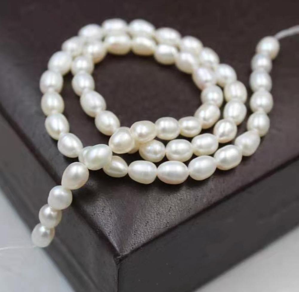 Wholesale Freshwater Seed Pearl Strand White 5-6mm Small Rice Pearl for Jewelry Making