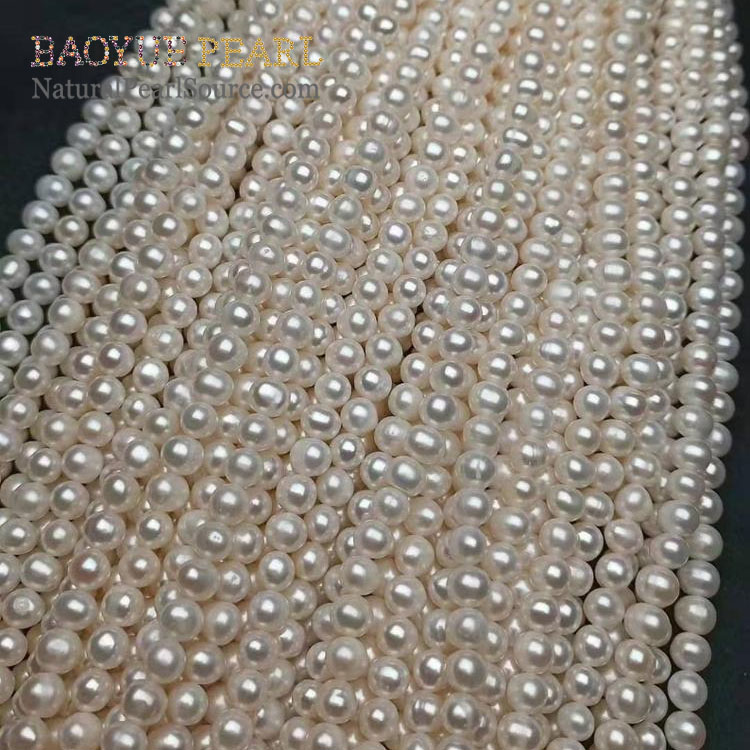 6mm Wholesale Potato Freshwater Pearls Beads String AA Genuine Cultured Pearls