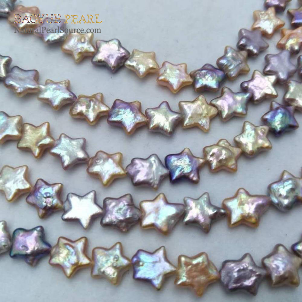 Wholesale Star Shape Natural Pearl 12-13mm mixed color  Freshwater loose Pearl for Jewelry Making