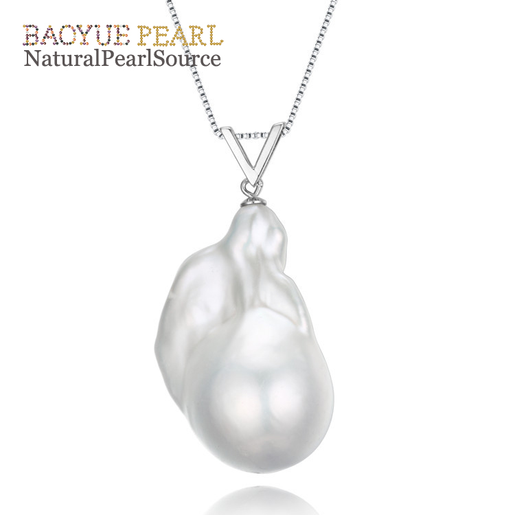 Wholesale baroque charms natural freshwater peal jewelry 15*20mm baroque freshwater pearl pendant with chain necklace