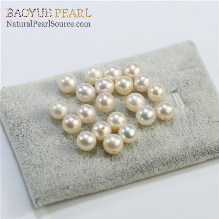 Wholesale freshwater natural loose pearl 7-7.5mm AA grade pearl half drilled
