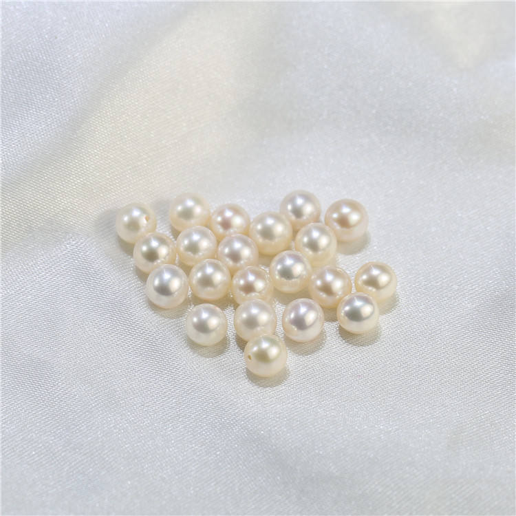 Wholesale freshwater natural loose pearl 7-7.5mm AA grade pearl half drilled