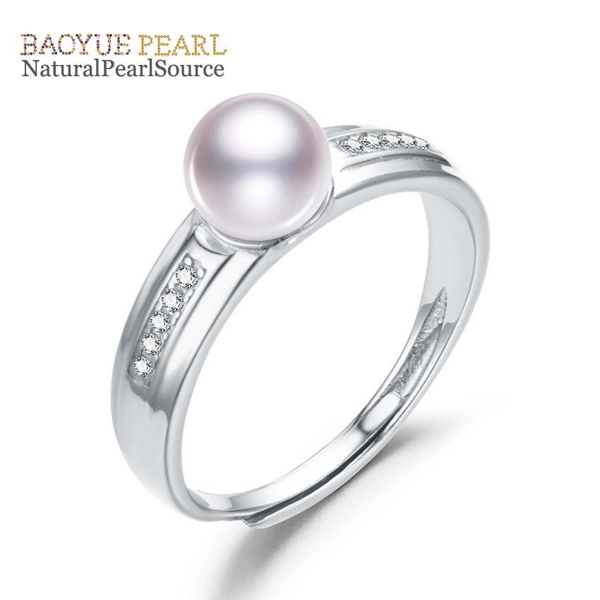 6.5-7mm round 3A white fashion women pearl ring designs jewelry pearl ring designs jewelry