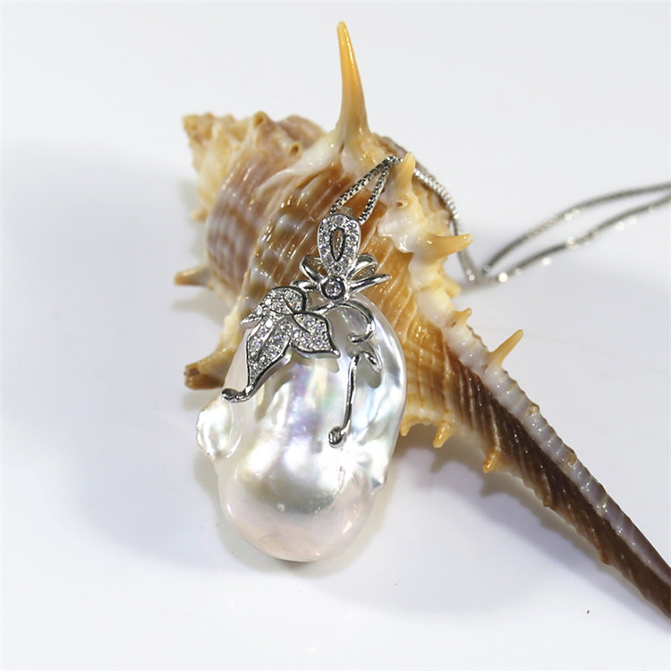 15-20mm big baroque natural real cultured pearl pendant  Freshwater pearl pendant wholesale