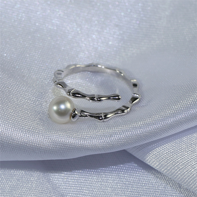 6.5-7mm round 3A freshwater Elegant ring 925 Sterling Silver pearl ring freshwater pearl ring wholesale