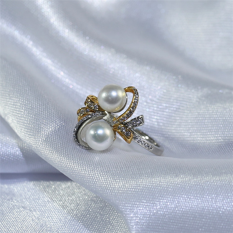 6mm button freshwater pearl Jewelry for women freshwater pearl ring wholesale