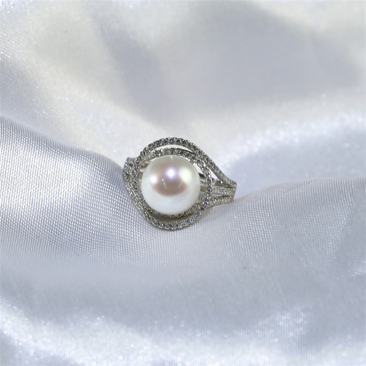 10mm near round 3A latest freshwater pearl ring finger ring designs freshwater pearl ring