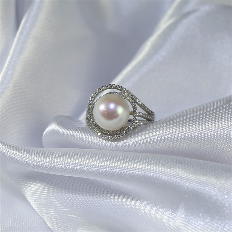 10mm near round 3A latest freshwater pearl ring finger ring designs freshwater pearl ring