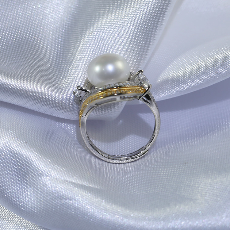 11mm button white 925 silver jewelry pearl ring for women Ring  jewelry wholesale