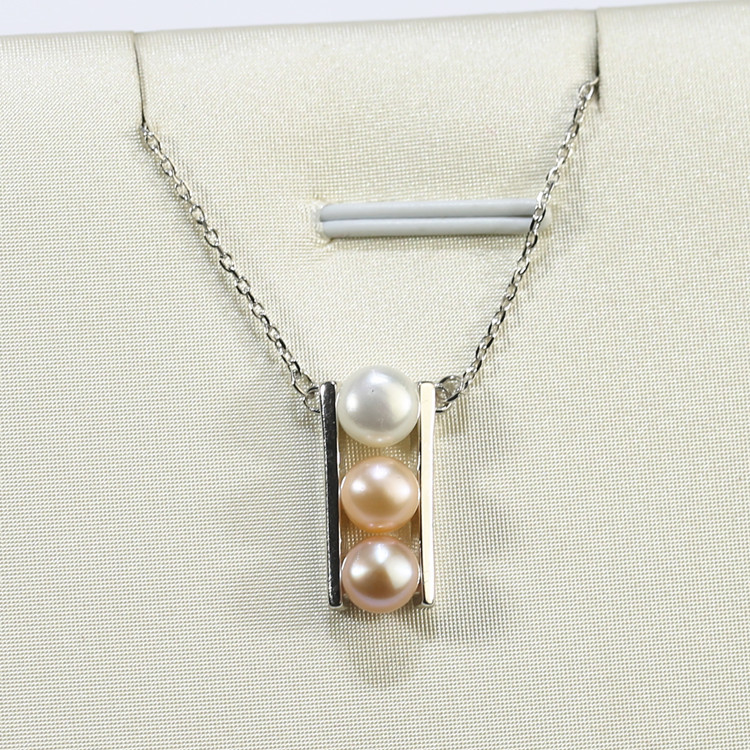 8mm button latest freshwater pearl charm silver pendant wholesale necklace designs Freshwater Pearl Pendant wholesale