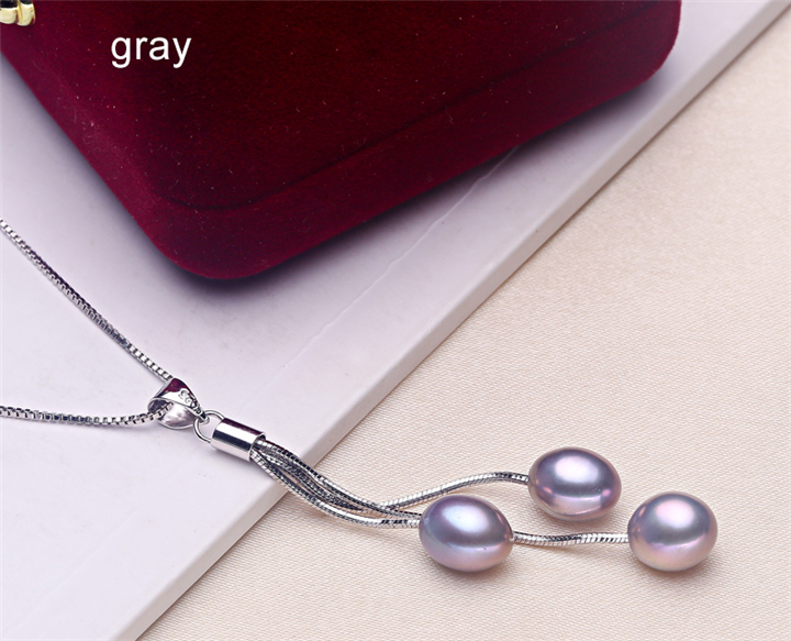 7mm drop 3A natural freshwater pearl pendant necklace 925silver pearl jewelry  Freshwater pearl necklace Wholesale