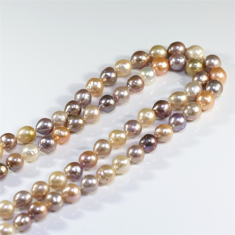 8mm double layer AA potato Jewelry pearl necklace latest design pearl necklace