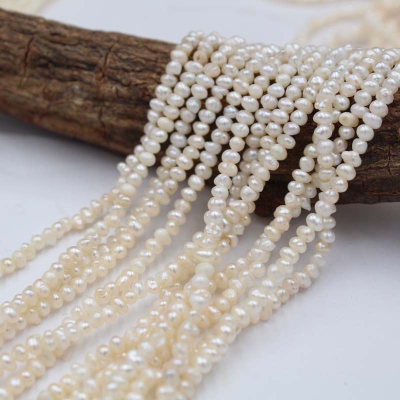2-3mm potato shape pearl strand for making  DIY jewelry freshwater pearl wholesale