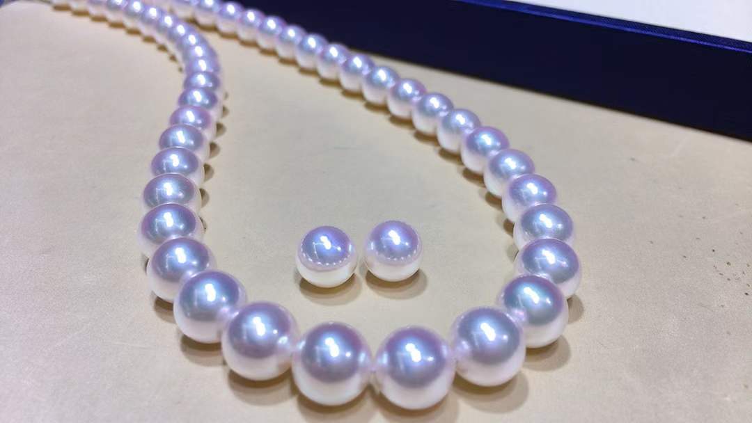 Akoya pearls necklace Gem South sea pearls Custom white Australia pearls jewelry