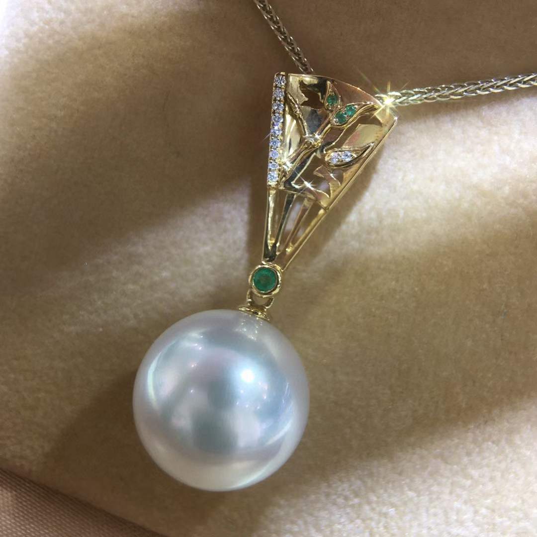 Australia pearls jewelry Gem south sea pearls pendant Custom white pearls jewelry