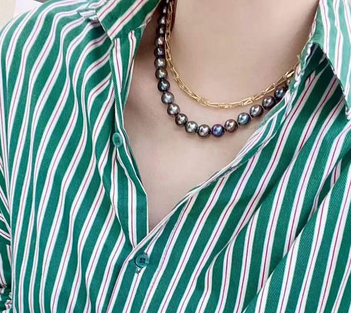Gem Tahitian pearls necklace real pearl jewelry Gem Tahitian pearls Custom saltwater pearls jewelry