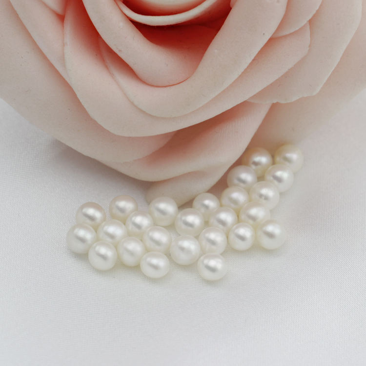 4-4.5mm Round freshwater half  beads pearl small size with hole real genuine pearl 