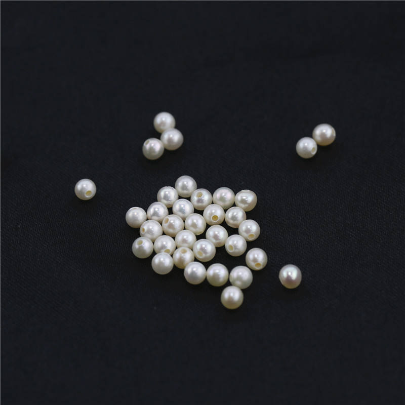 3-3.5mm round pearls wholesale freshwater pearls, loose pearl cultured pearls perfect round freshwater loose pearl