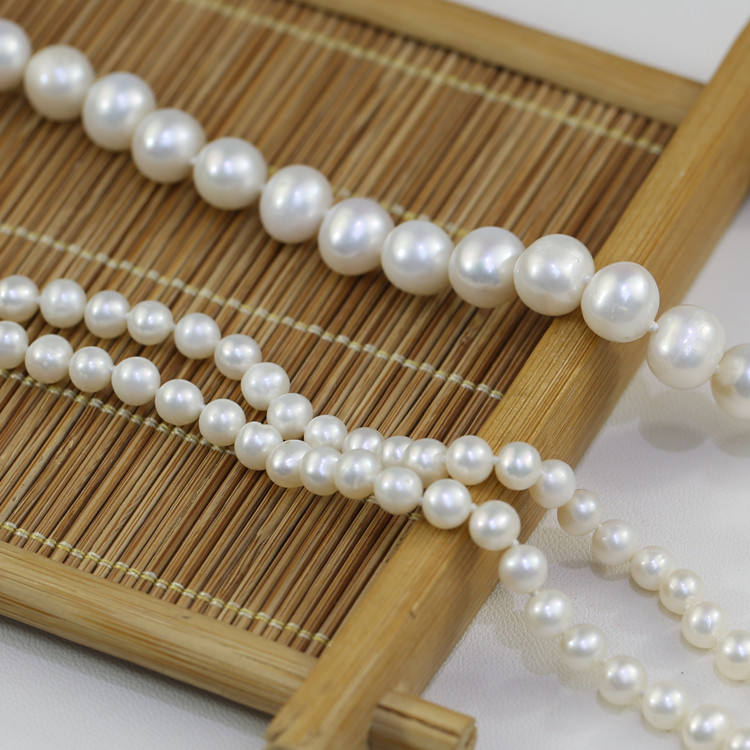 5mm&9mm AA off round 925 silver necklace sets freshwater pearl for women jewelry with irregular