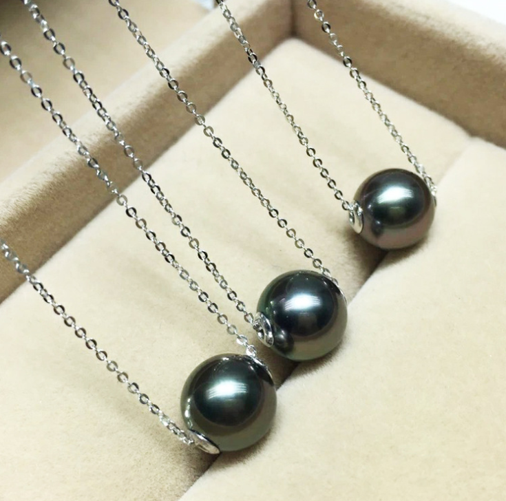 Tahitian pearl pendant round Tahitian pearls Custom tahitian pearls jewelry