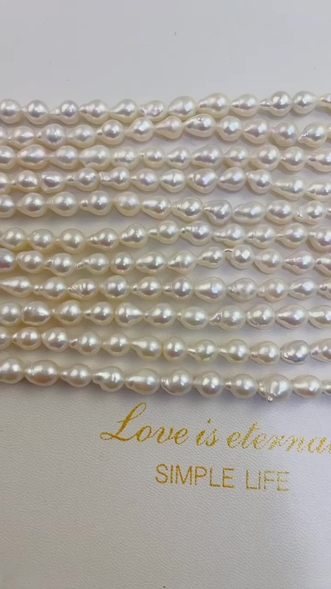 Drop shape white freshwater pearls wholesale