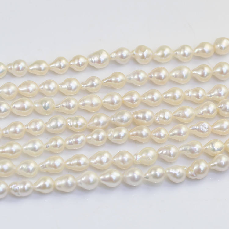Drop shape white freshwater pearls wholesale