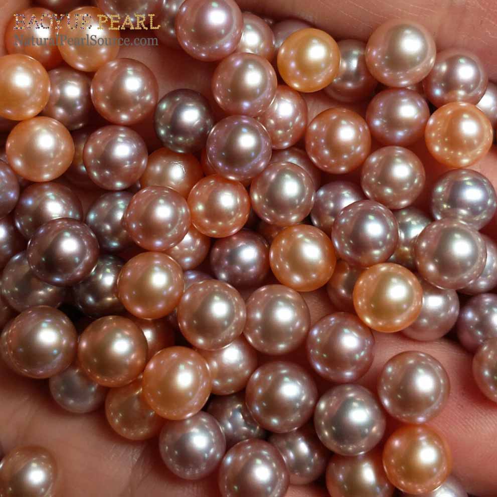 Natural freshwater pearls loose pearls champagne color pearls 7-7.5mm wholesale
