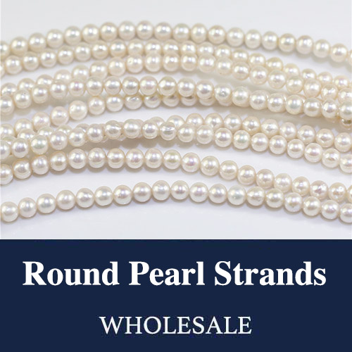 Round Freshwater pearls strands wholesale natural pearl strands wholesale
