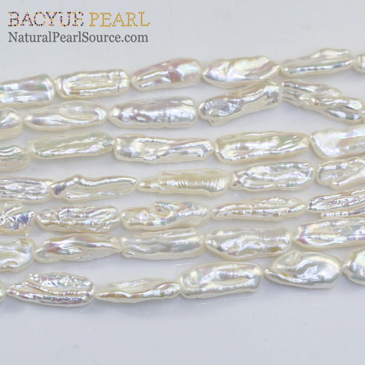 Drilled Biwa pearls strand wholesale 7*16mm top quality BIWA PEARL wholesale