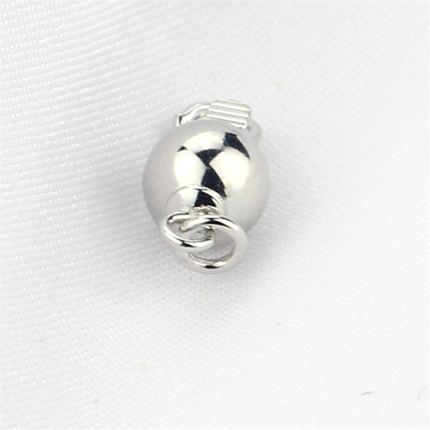 8mm ball shape metal clasp closure necklace