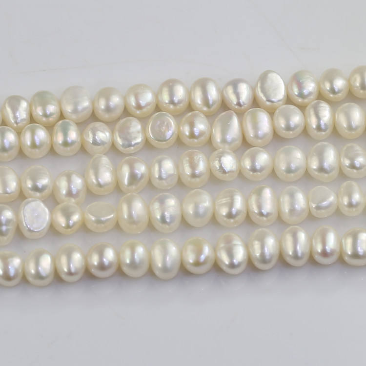 Diy 6-7mm Baroque Side Drilled Hole Natural pearl wholesale