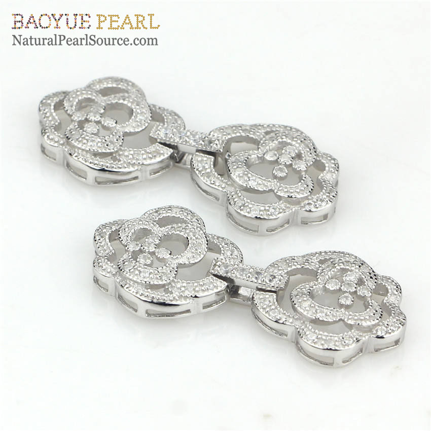 Flower shape beautiful jewelry silver clasp